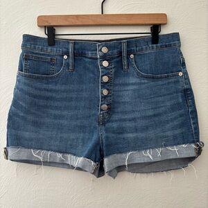 Madewell Dark Blue High-Rise Cuffed Denim Jean Shorts Size 31
